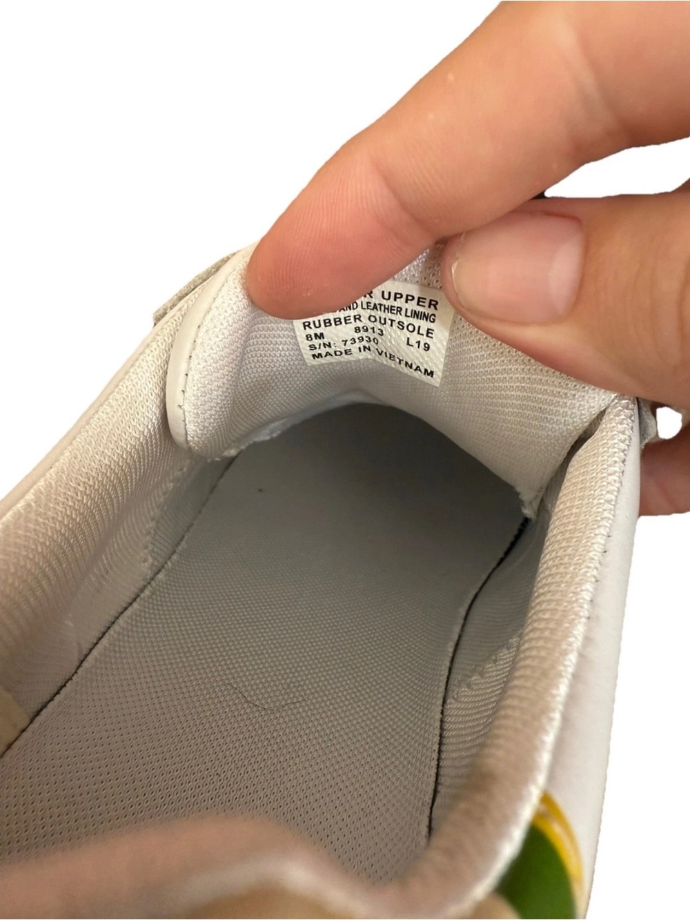 Tory Burch White Leather Sneakers w/ Pink & Black Stripe Accents ( Howell Court) - Picture 5 of 5